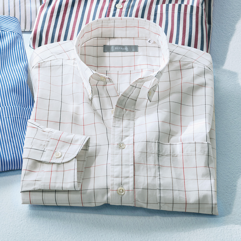 ハイカウントブロードチェック長袖シャツ