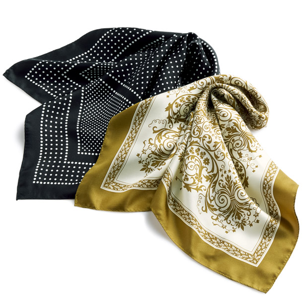 シルクスカーフ／2柄組