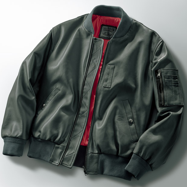 ラムナッパレザー･中わたMA－1ジャケット／OLIVER