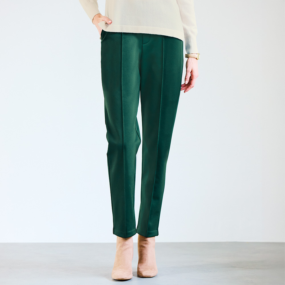 裏起毛･ピンタックテーパードパンツ