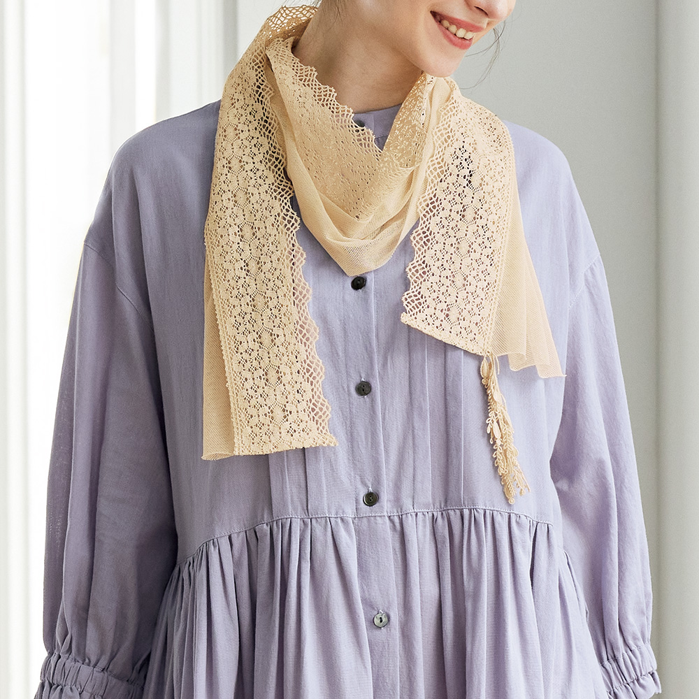 レース使い綿チュールストール
