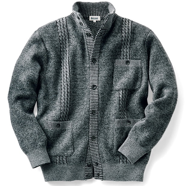 ケーブルハイネック･ラウンジカーディガン
