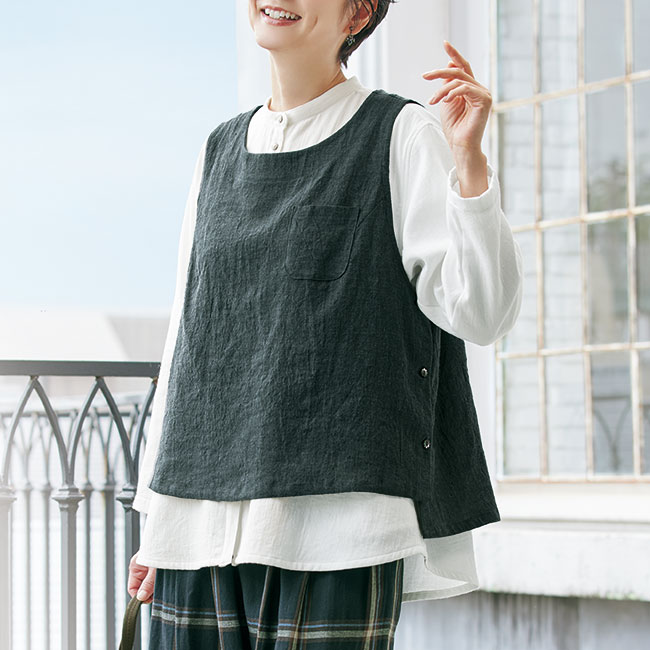 サイドボタン･シャンブレーベスト
