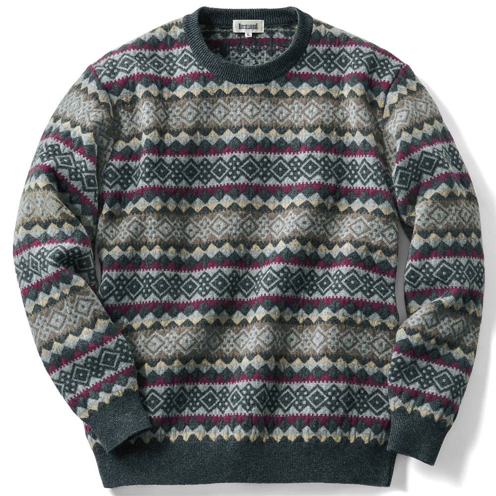 アーガイル柄フェアアイルモチーフセーター