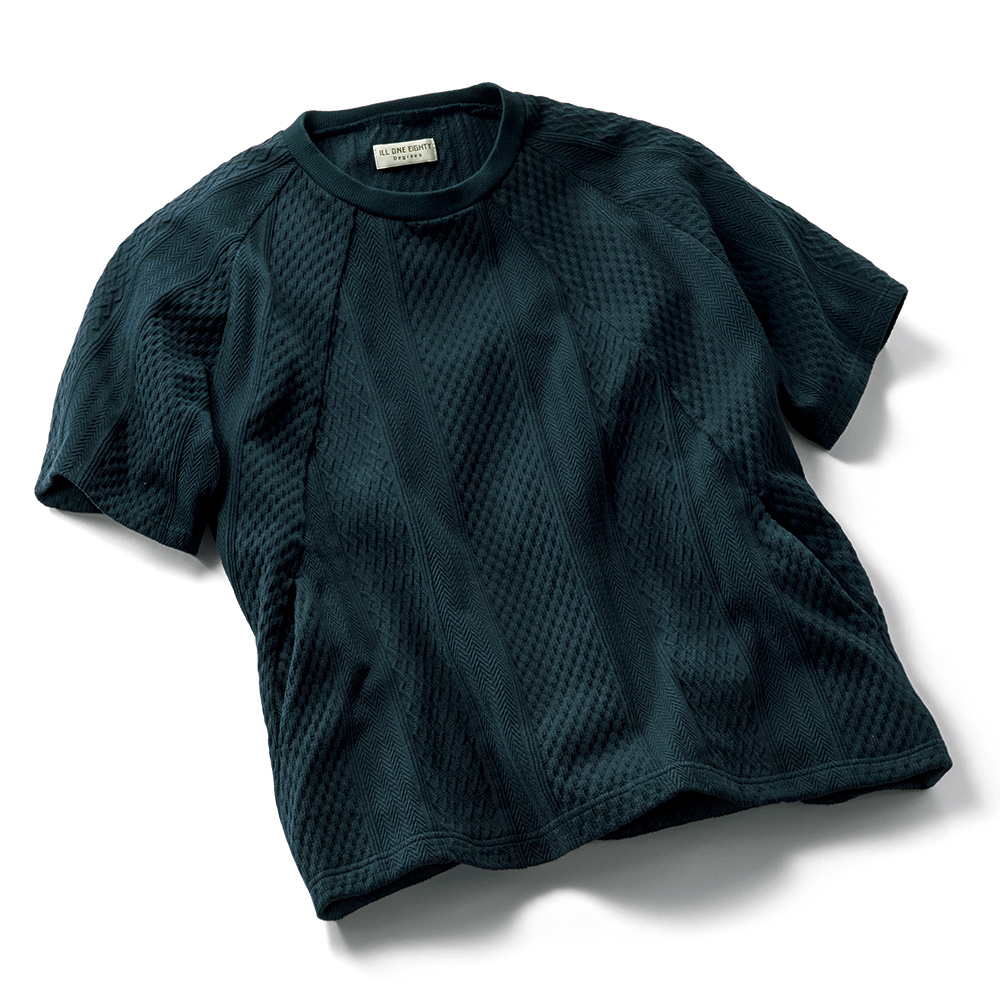 ニット風ジャカードTシャツ