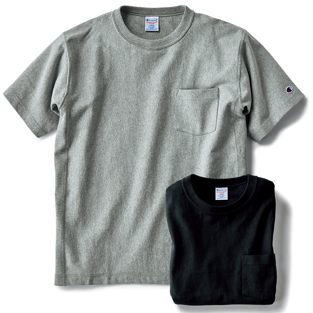 リバースウィーブ･半袖ポケットTシャツ／2色セット