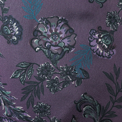 シルク更紗柄ダウンジャケット