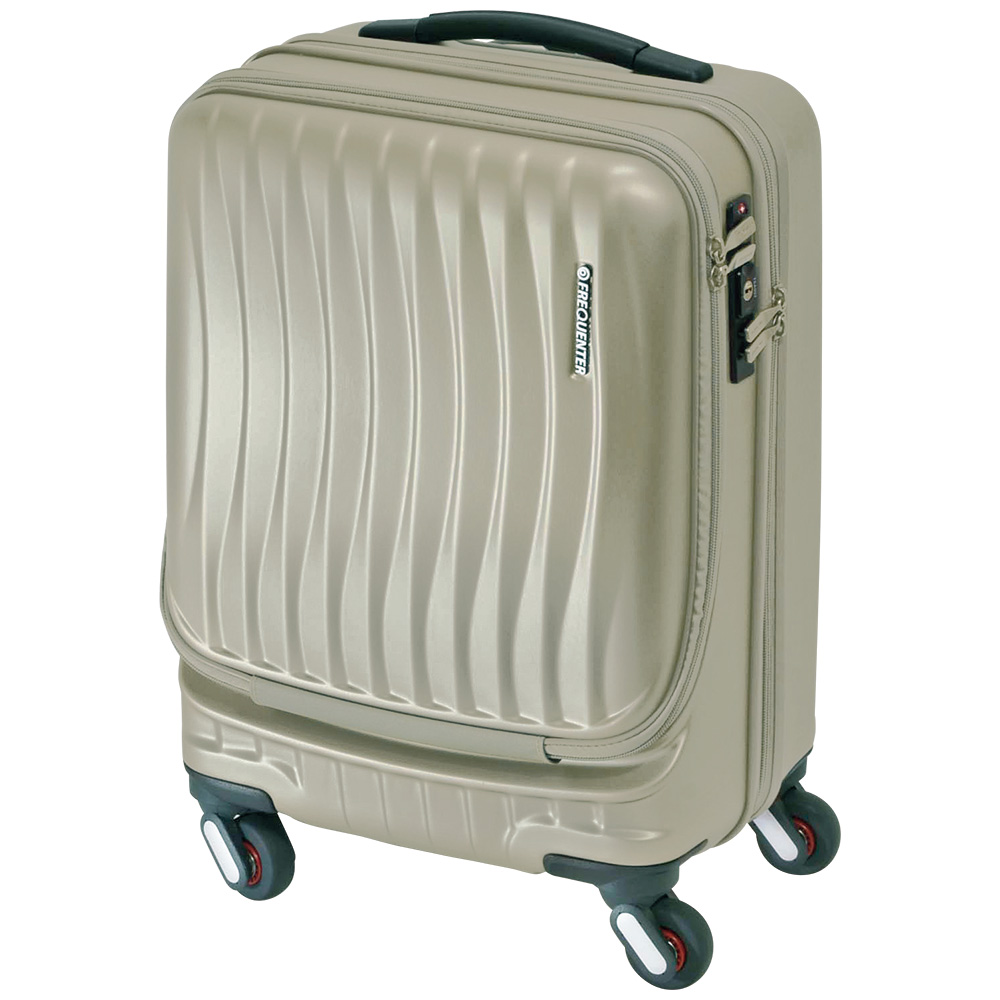 走行音が静かな4輪前開きキャリーケース／ストッパー付き34L