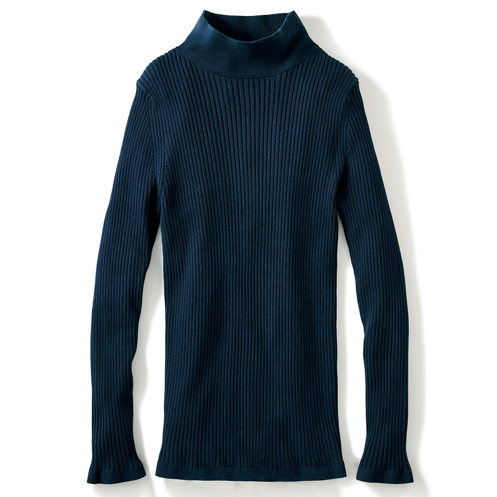 コットンシルクリブタートルプルオーバー