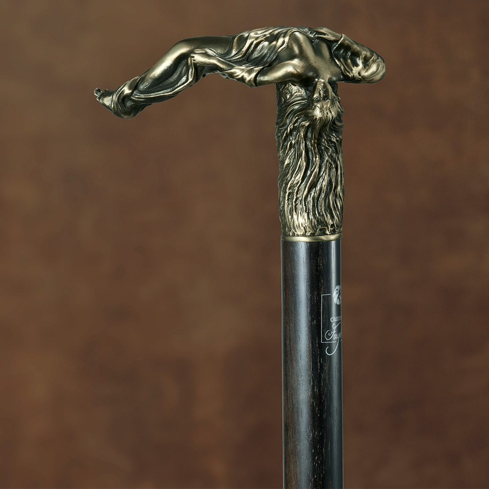 ステッキ／黒檀･アラン･ドロンモデル（婦人像）