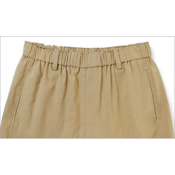 リネン混ストレッチパンツ