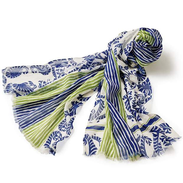 ペイズリーストライプ柄コットンストール