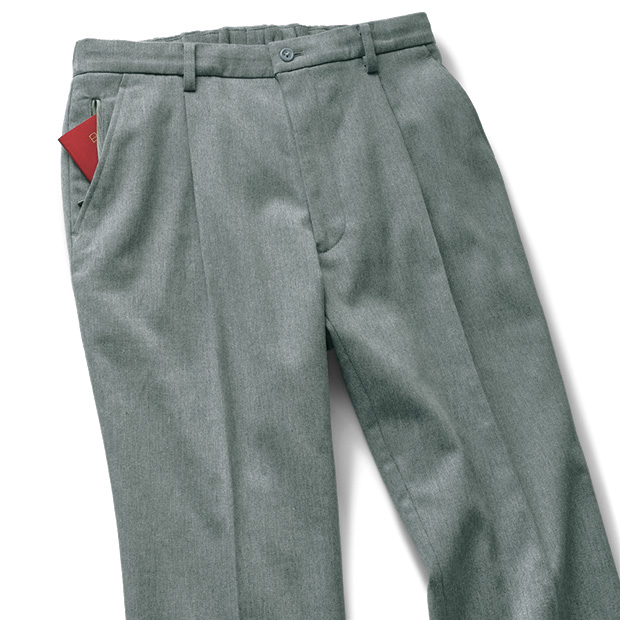 コットン混ドビーストレッチ・トラベルスラックス