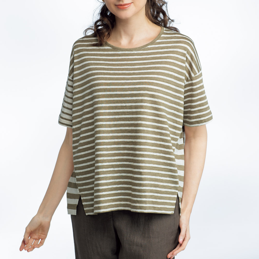 リネン混プルオーバー