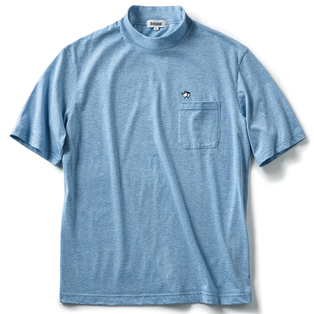 オーコット･モックネックTシャツ