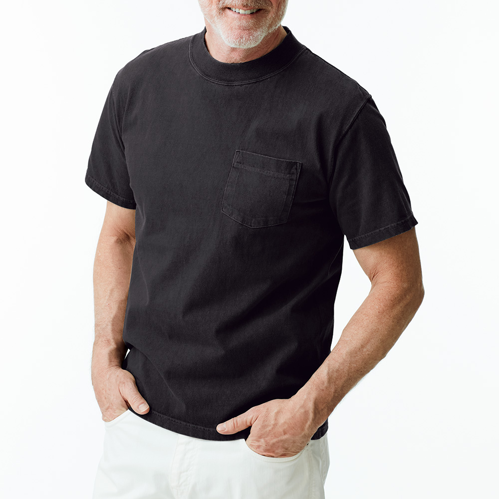 米綿ミッドネック半袖Tシャツ