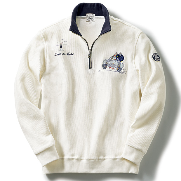 畦調ダブルフェイス･ハーフジッププルオーバー／カーライフ