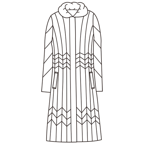 羽二重シルクキルティングダウンコート