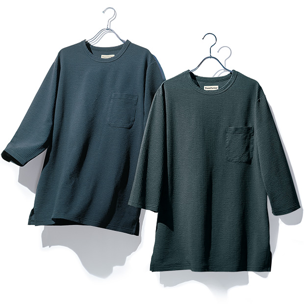 高密度ジャージー･七分袖Tシャツ2色セット
