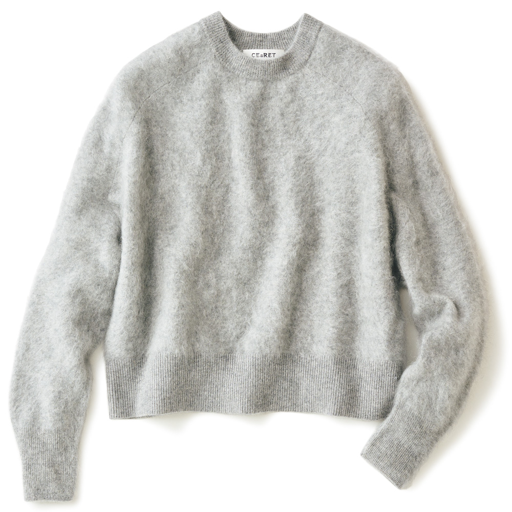 ファー加工カシミヤニットプルオーバー