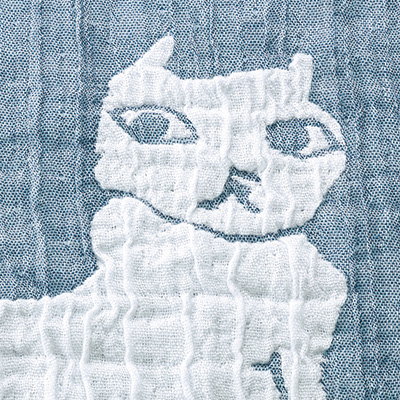 猫柄浮かし織りケット