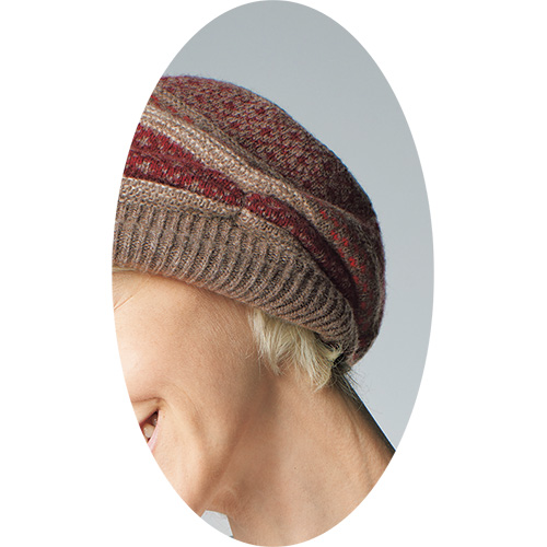 タスマニアウール・ノルディック柄帽子アームウォーマー付き