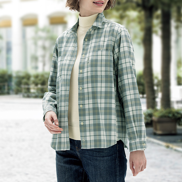 吸汗速乾･ウォームチェックシャツ
