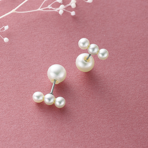 パール調キャッチ･ベビーパールピアス