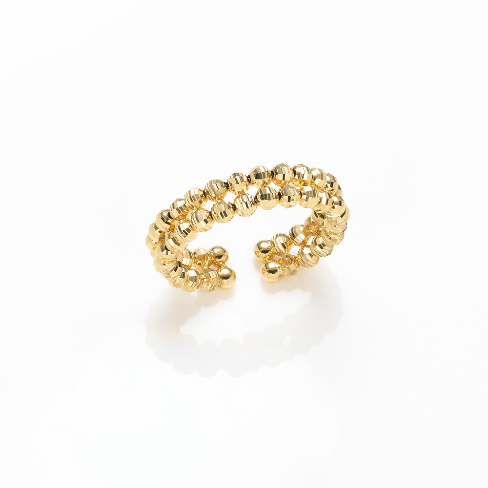 二連カットボールフレキシブルリング／K18