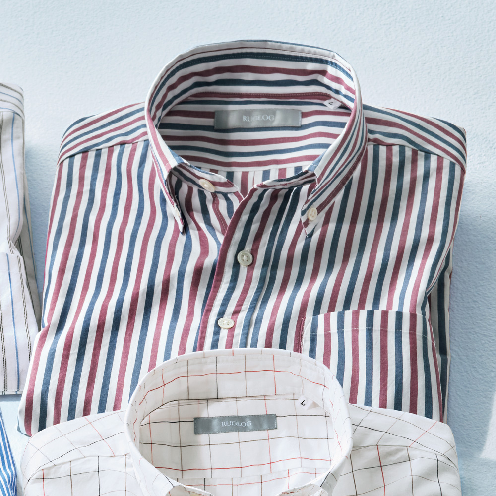 オルタネイトストライプ長袖シャツ