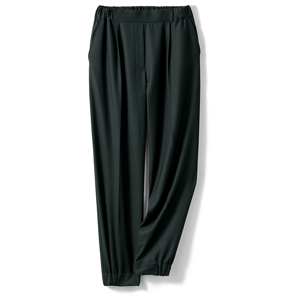 ウール混ジョーゼット･テーパードパンツ