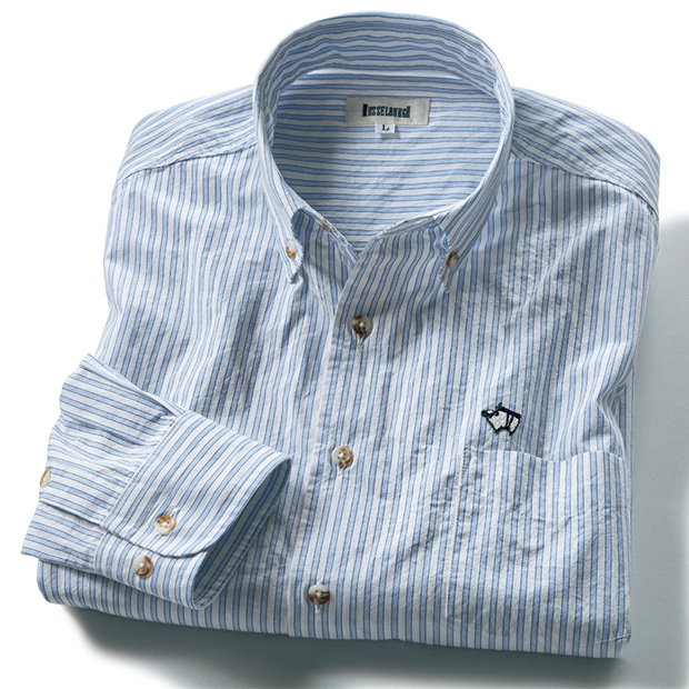ダブルワッシャー･ブルーストライプB.D.シャツ