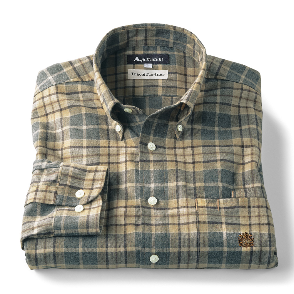 起毛コットンチェックB.D.シャツ