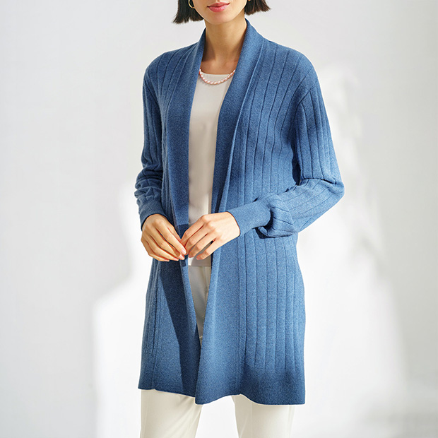 洗えるカシミヤ･ロングカーディガン