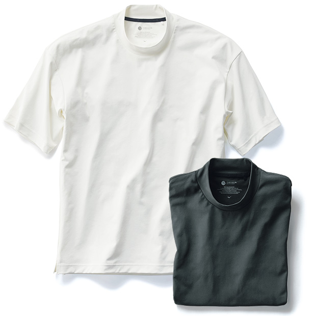 汗かき対策･モックネックTシャツ／2色セット