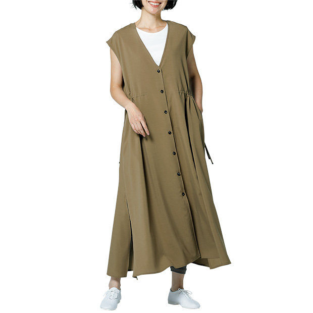 Vネックワンピース