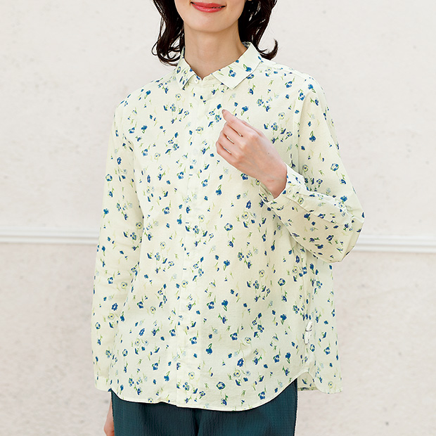 フラワープリントシャツ