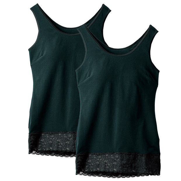 カップ付き百年タンクトップ／2枚組