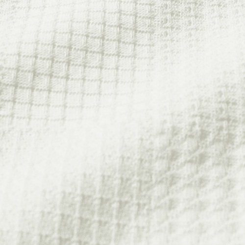 リンクス編みグレンチェック七分袖ポロシャツ