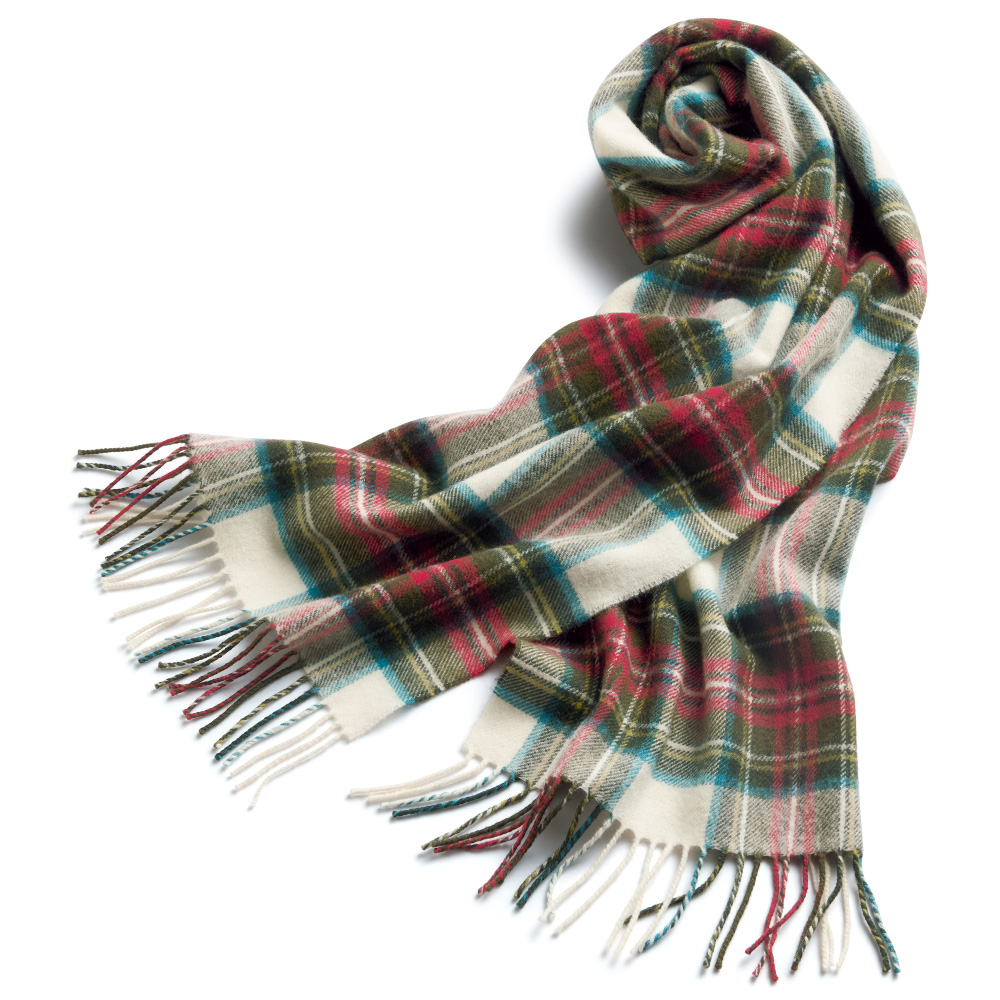 タータンチェック･ラムウールマフラー