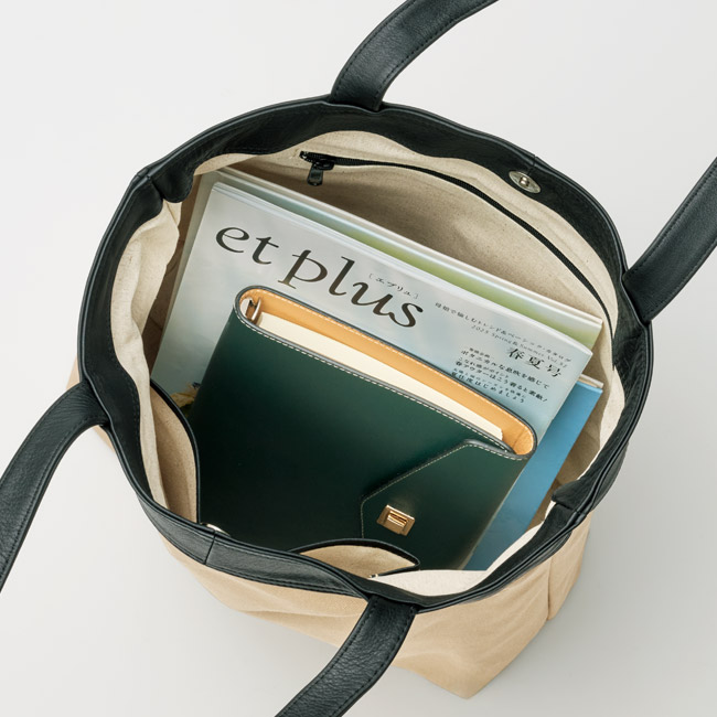 撥水帆布の軽量トートバッグ