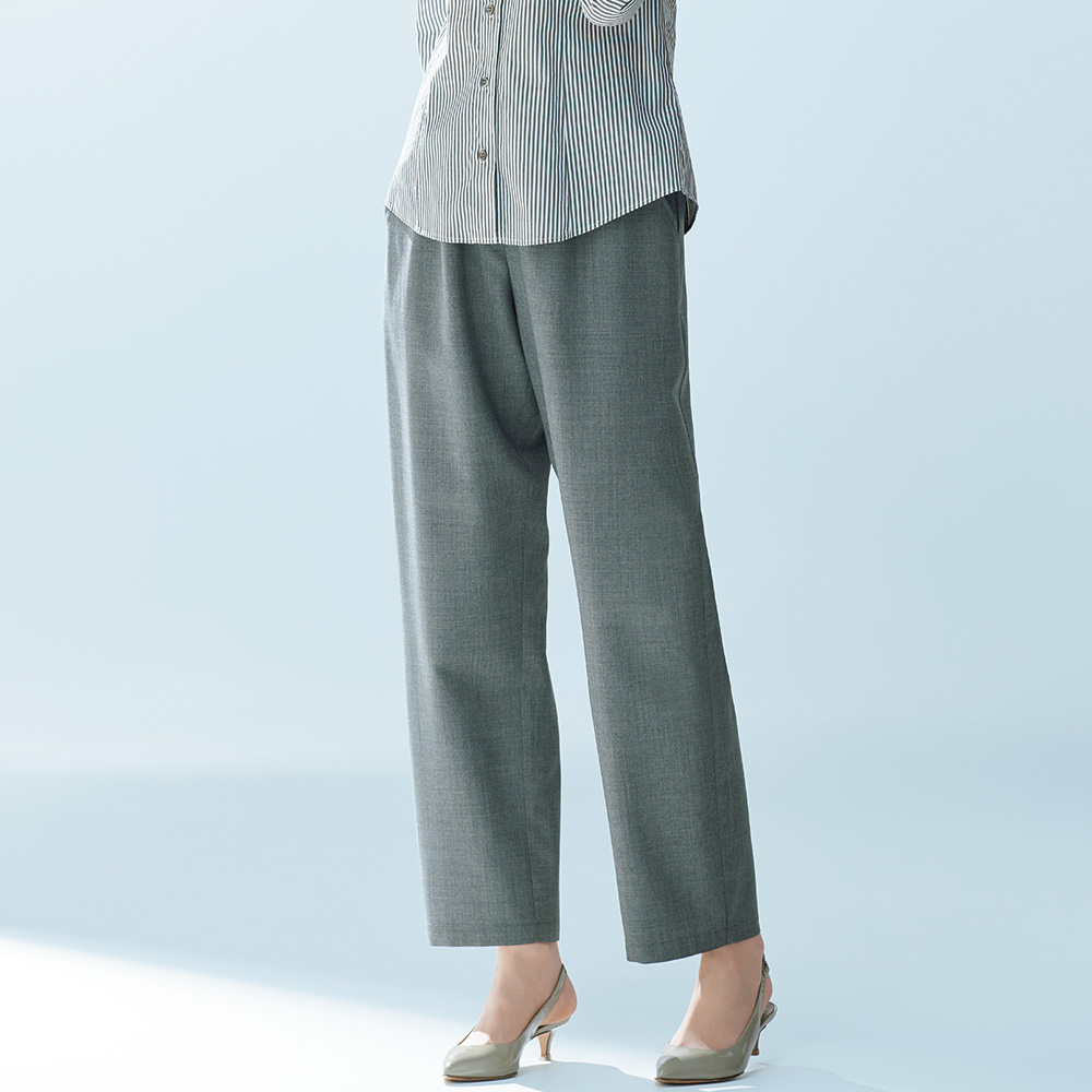 ウオッシャブルウールストレートパンツ