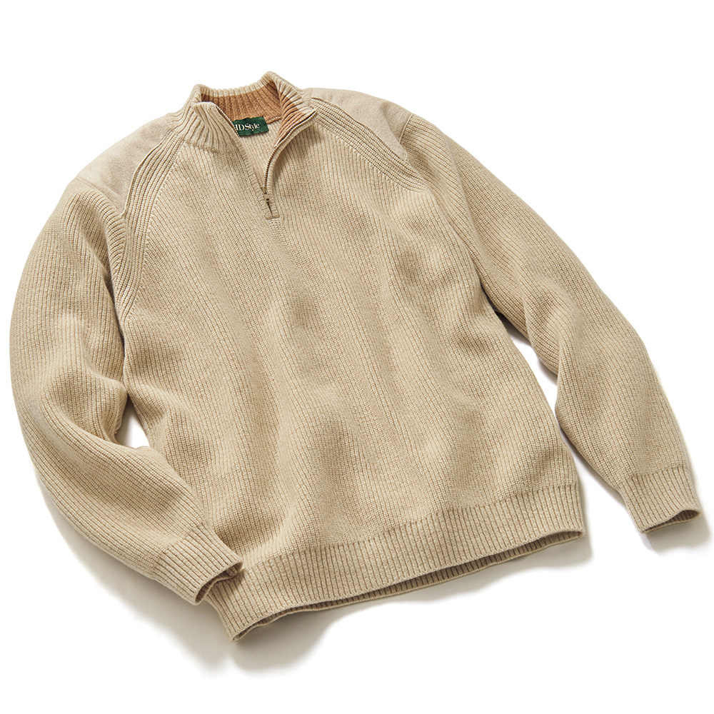 ウールカシミヤ･ハンティングセーター