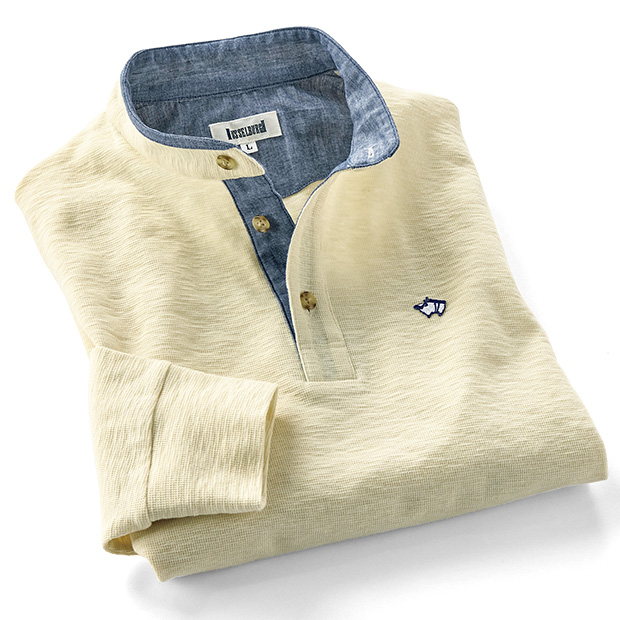 休日のスタンドカラー･長袖Tシャツ