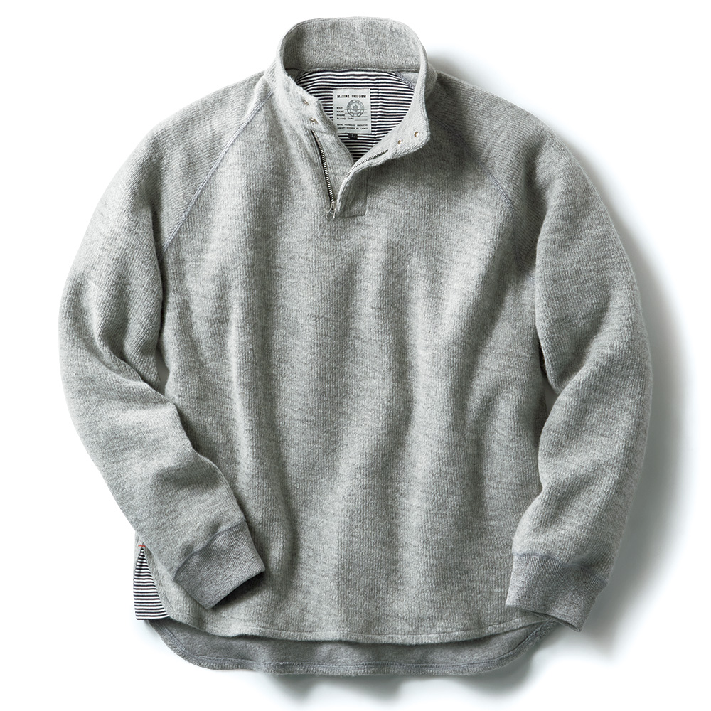 ハイネックハーフジッププルオーバー