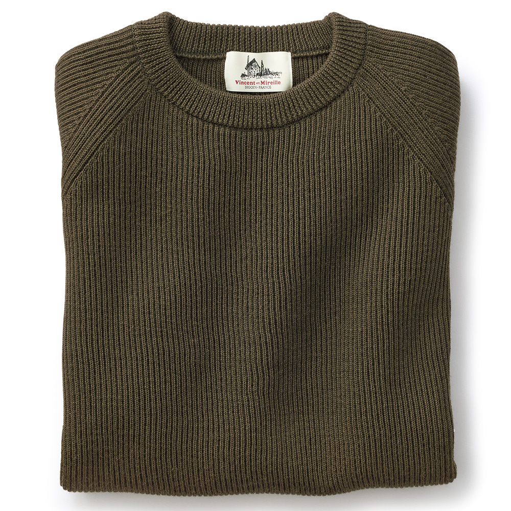 両畔編み･クルーネックセーター