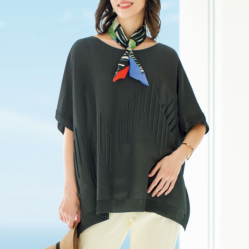 和紙混ニットチュニック