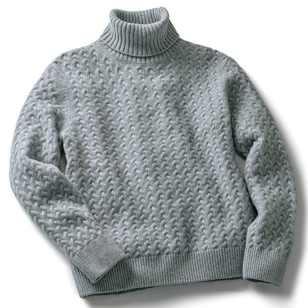 ウールカシミヤ縮じゅうセーター
