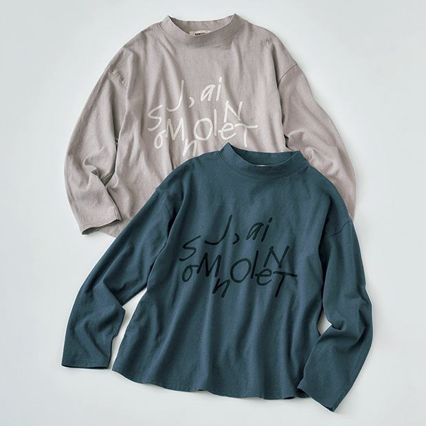 ラフィ天竺プリントロングTシャツ