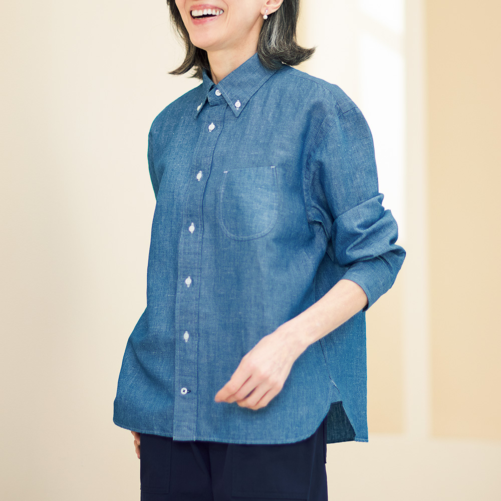 コットンリネンダンガリーシャツ／当社限定